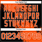 Custom Orange Black-White 3D Pattern Design Abstract Brush Stroke Performance Polo Shirt