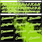 Custom Neon Green Black-White 3D Pattern Design Abstract Brush Stroke Performance Polo Shirt