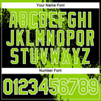 Custom Neon Green Black-White 3D Pattern Design Abstract Brush Stroke Performance Polo Shirt