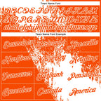 Custom White Orange 3D Pattern Design Abstract Brush Stroke Performance Polo Shirt