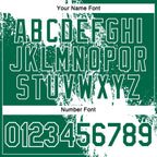 Custom White Kelly Green 3D Pattern Design Abstract Brush Stroke Performance Polo Shirt