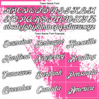 Custom Pink White-Black 3D Pattern Design Abstract Brush Stroke Performance Polo Shirt