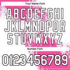 Custom Pink White-Black 3D Pattern Design Abstract Brush Stroke Performance Polo Shirt