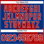 Custom Red Royal-White 3D Pattern Design Abstract Brush Stroke Performance Polo Shirt