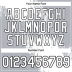 Custom White Gray-Black 3D Pattern Design Abstract Brush Stroke Performance Polo Shirt