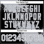 Custom Gray Black-White 3D Pattern Design Abstract Brush Stroke Performance Polo Shirt