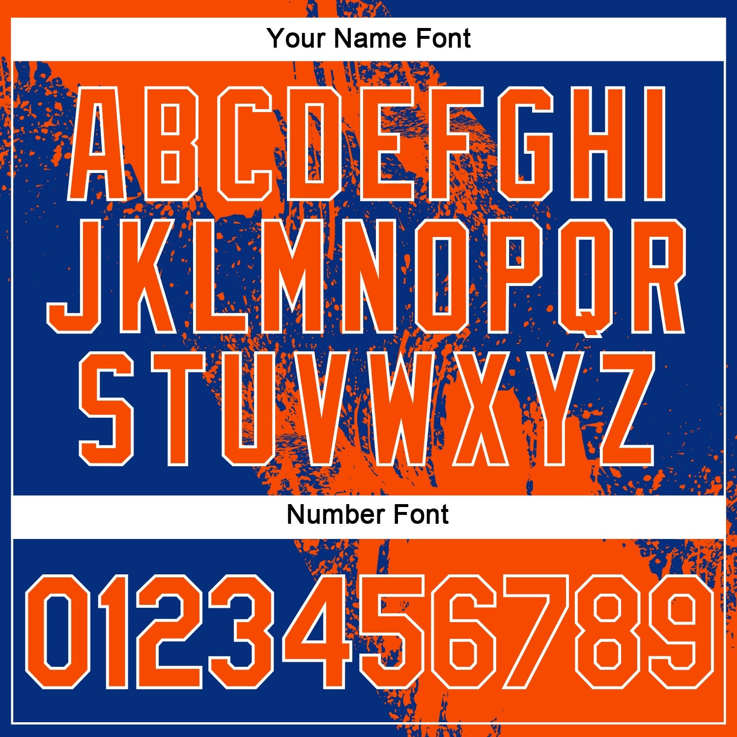 Custom Orange Royal-White 3D Pattern Design Abstract Brush Stroke Performance Polo Shirt