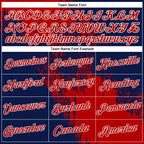 Custom Red Navy-White 3D Pattern Design Abstract Brush Stroke Performance Polo Shirt