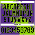 Custom Neon Green Black-Purple 3D Pattern Design Abstract Brush Stroke Performance Polo Shirt