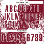 Custom White Crimson 3D Pattern Design Abstract Brush Stroke Performance Polo Shirt