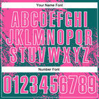 Custom Pink Teal-White 3D Pattern Design Abstract Brush Stroke Performance Polo Shirt