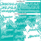 Custom White Aqua 3D Pattern Design Abstract Brush Stroke Performance Polo Shirt