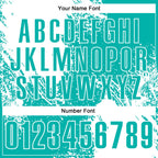 Custom White Aqua 3D Pattern Design Abstract Brush Stroke Performance Polo Shirt