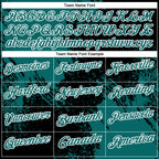 Custom Teal Black-White 3D Pattern Design Abstract Brush Stroke Performance Polo Shirt