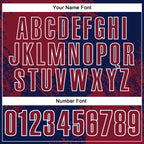 Custom Crimson Navy-White 3D Pattern Design Abstract Brush Stroke Performance Polo Shirt