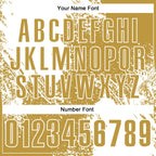 Custom White Old Gold 3D Pattern Design Abstract Brush Stroke Performance Polo Shirt