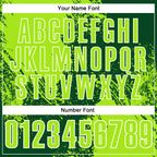 Custom Neon Green Green-White 3D Pattern Design Abstract Brush Stroke Performance Polo Shirt