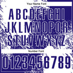 Custom White Dark Purple 3D Pattern Design Abstract Brush Stroke Performance Polo Shirt