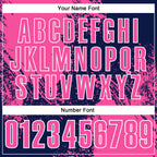 Custom Pink Navy-White 3D Pattern Design Abstract Brush Stroke Performance Polo Shirt