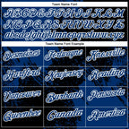 Custom US Navy Blue Black-White 3D Pattern Design Abstract Brush Stroke Performance Polo Shirt