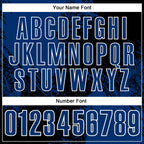 Custom US Navy Blue Black-White 3D Pattern Design Abstract Brush Stroke Performance Polo Shirt