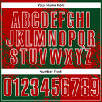 Custom Red Green-White 3D Pattern Design Abstract Brush Stroke Performance Polo Shirt