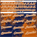 Custom Texas Orange Navy-White 3D Pattern Design Abstract Brush Stroke Performance Polo Shirt