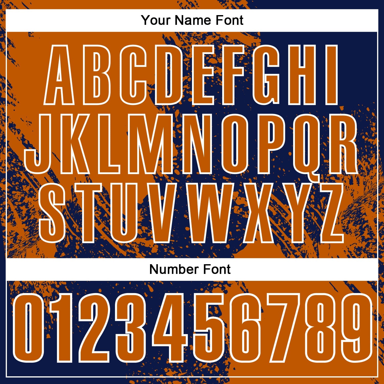 Custom Texas Orange Navy-White 3D Pattern Design Abstract Brush Stroke Performance Polo Shirt