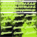 Custom Neon Green Black-White 3D Pattern Design Abstract Brush Stroke Performance Polo Shirt