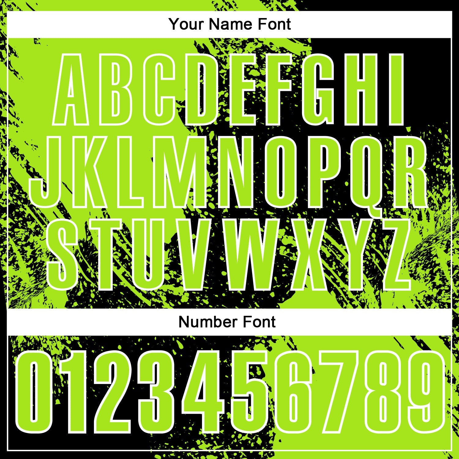 Custom Neon Green Black-White 3D Pattern Design Abstract Brush Stroke Performance Polo Shirt