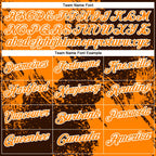 Custom Bay Orange Brown-White 3D Pattern Design Abstract Brush Stroke Performance Polo Shirt