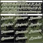 Custom Olive Black-White 3D Pattern Design Abstract Brush Stroke Performance Polo Shirt