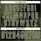 Custom Olive Black-White 3D Pattern Design Abstract Brush Stroke Performance Polo Shirt