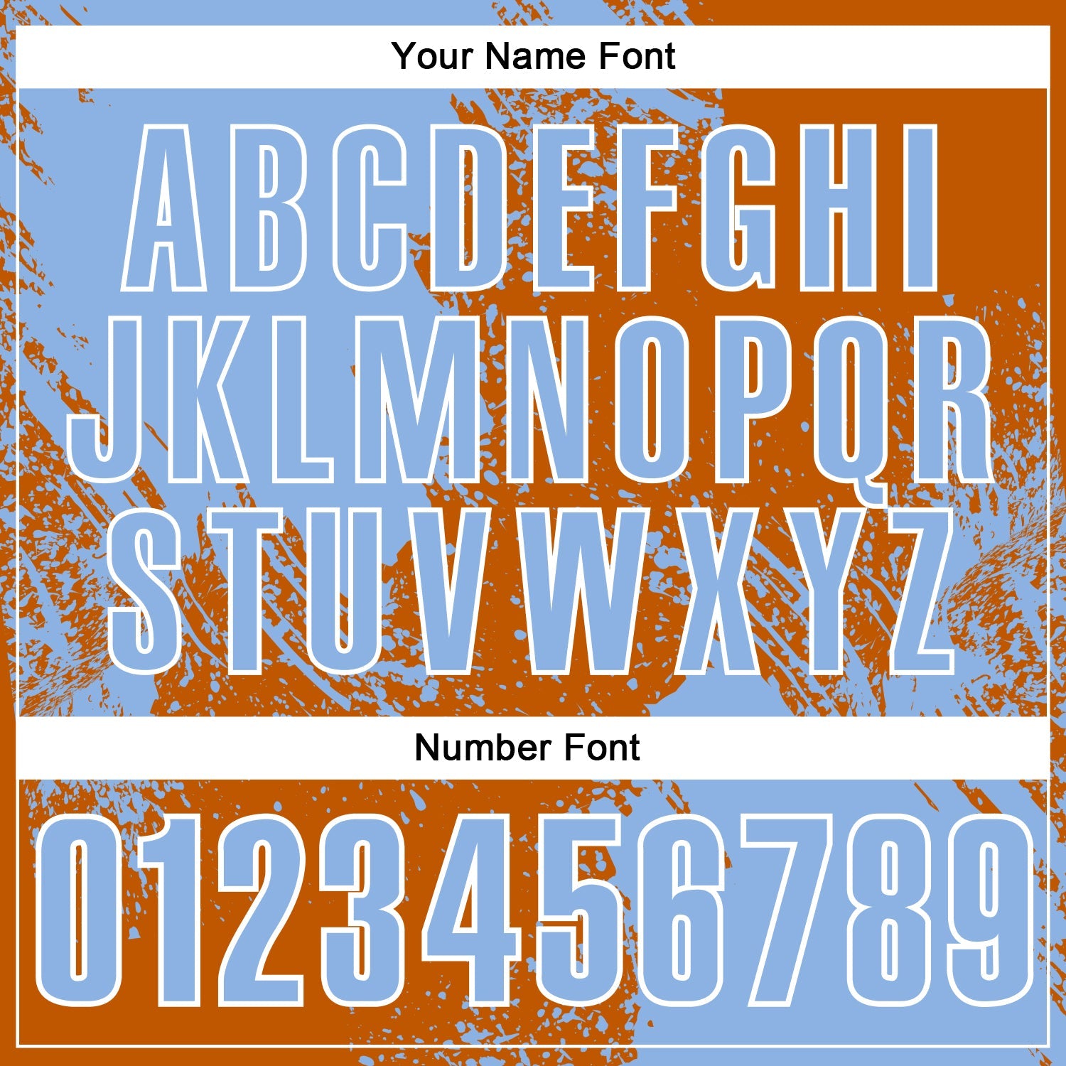 Custom Light Blue Texas Orange-White 3D Pattern Design Abstract Brush Stroke Performance Polo Shirt