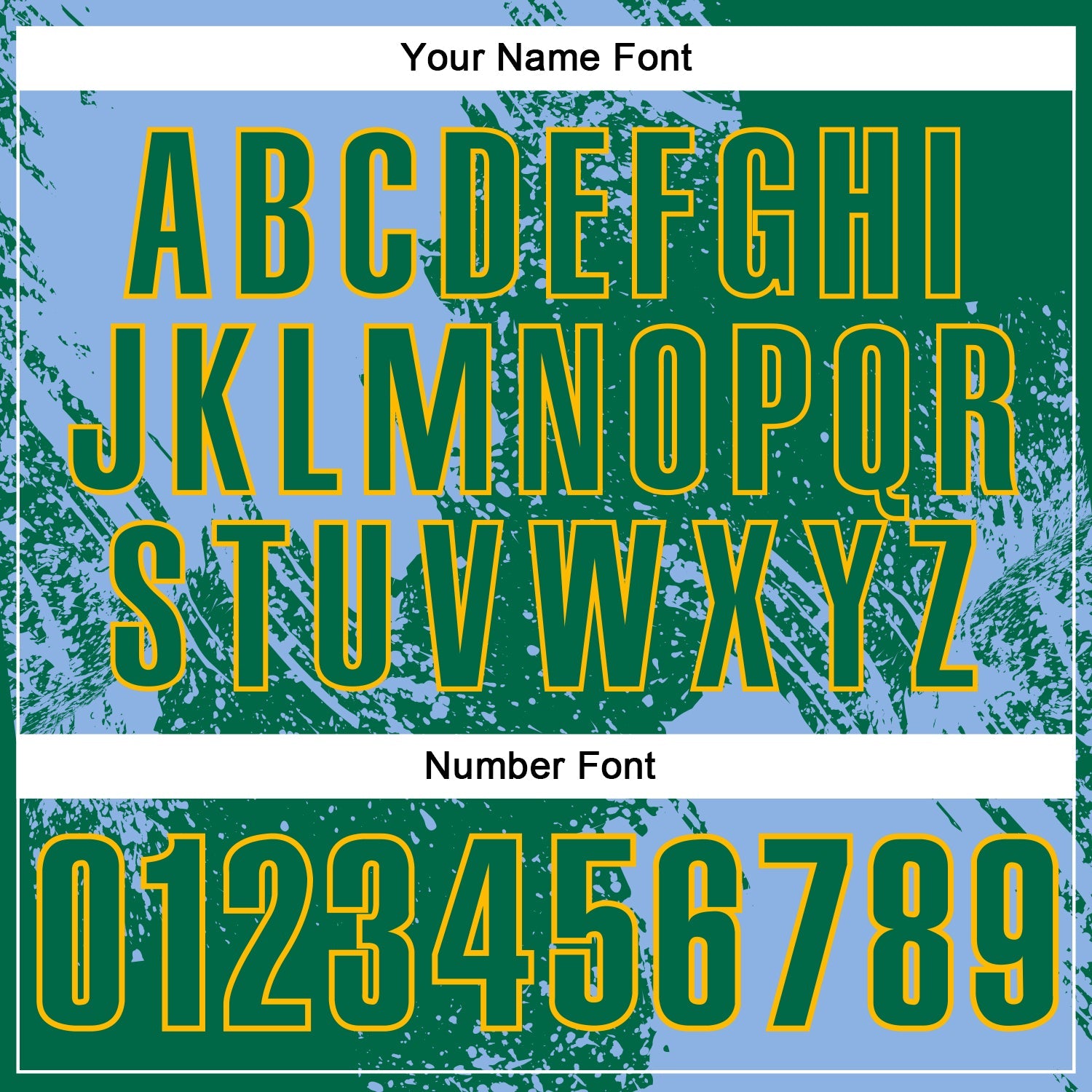 Custom Light Blue Kelly Green-Gold 3D Pattern Design Abstract Brush Stroke Performance Polo Shirt