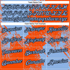 Custom Light Blue Orange-Black 3D Pattern Design Abstract Brush Stroke Performance Polo Shirt