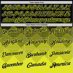 Custom Black Neon Yellow 3D Gradient Square Shape Performance Polo Shirt