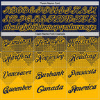 Custom Navy Gold 3D Gradient Square Shape Performance Polo Shirt