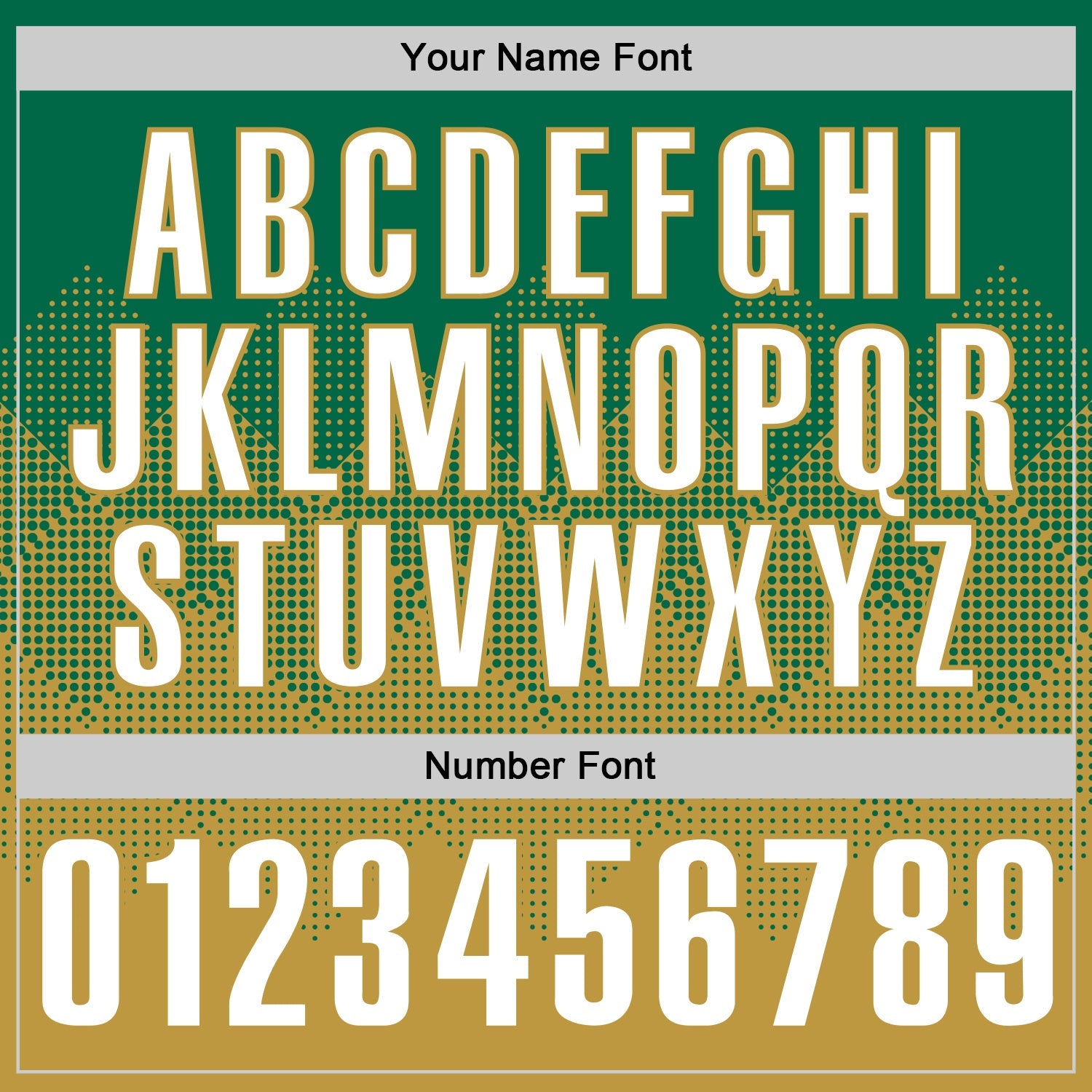 Custom Kelly Green White-Old Gold 3D Gradient Square Shape Performance Polo Shirt