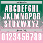 Custom Kelly Green White-Light Pink 3D Gradient Square Shape Performance Polo Shirt