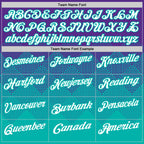 Custom Purple White-Aqua 3D Gradient Square Shape Performance Polo Shirt