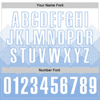 Custom White Light Blue 3D Gradient Square Shape Performance Polo Shirt