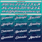 Custom Aqua White-Navy 3D Gradient Square Shape Performance Polo Shirt