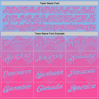 Custom Light Blue Pink 3D Gradient Square Shape Performance Polo Shirt