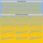 Custom Light Blue Yellow 3D Gradient Square Shape Performance Polo Shirt