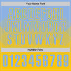 Custom Light Blue Yellow 3D Gradient Square Shape Performance Polo Shirt