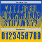 Custom Thunder Blue Yellow 3D Gradient Square Shape Performance Polo Shirt