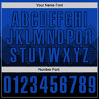 Custom Thunder Blue Black 3D Gradient Square Shape Performance Polo Shirt