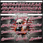Custom Black Crimson-White 3D American Flag Splash Flame Skull Bowling Performance Polo Shirt