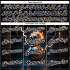 Custom Navy Vegas Gold 3D Flame Leopard Print Skull Bowling Performance Polo Shirt